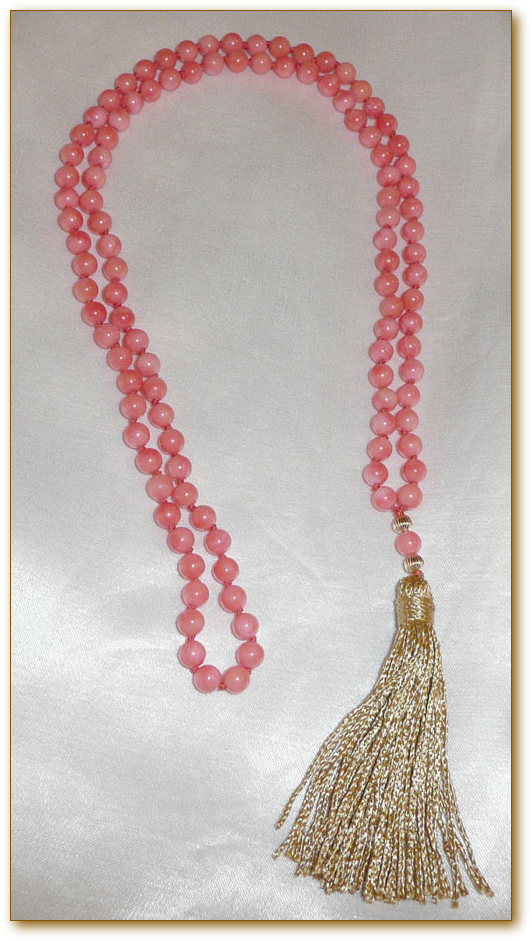Pink Coral Mala 5mm 108 beads 