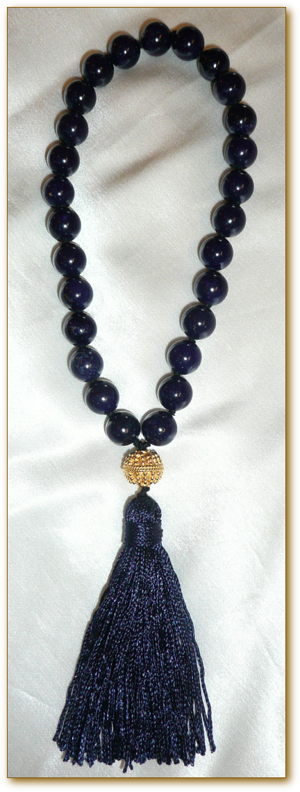 Lapis Lazuli (AA Quality) Mala With Gold Vermeil Guru Bead